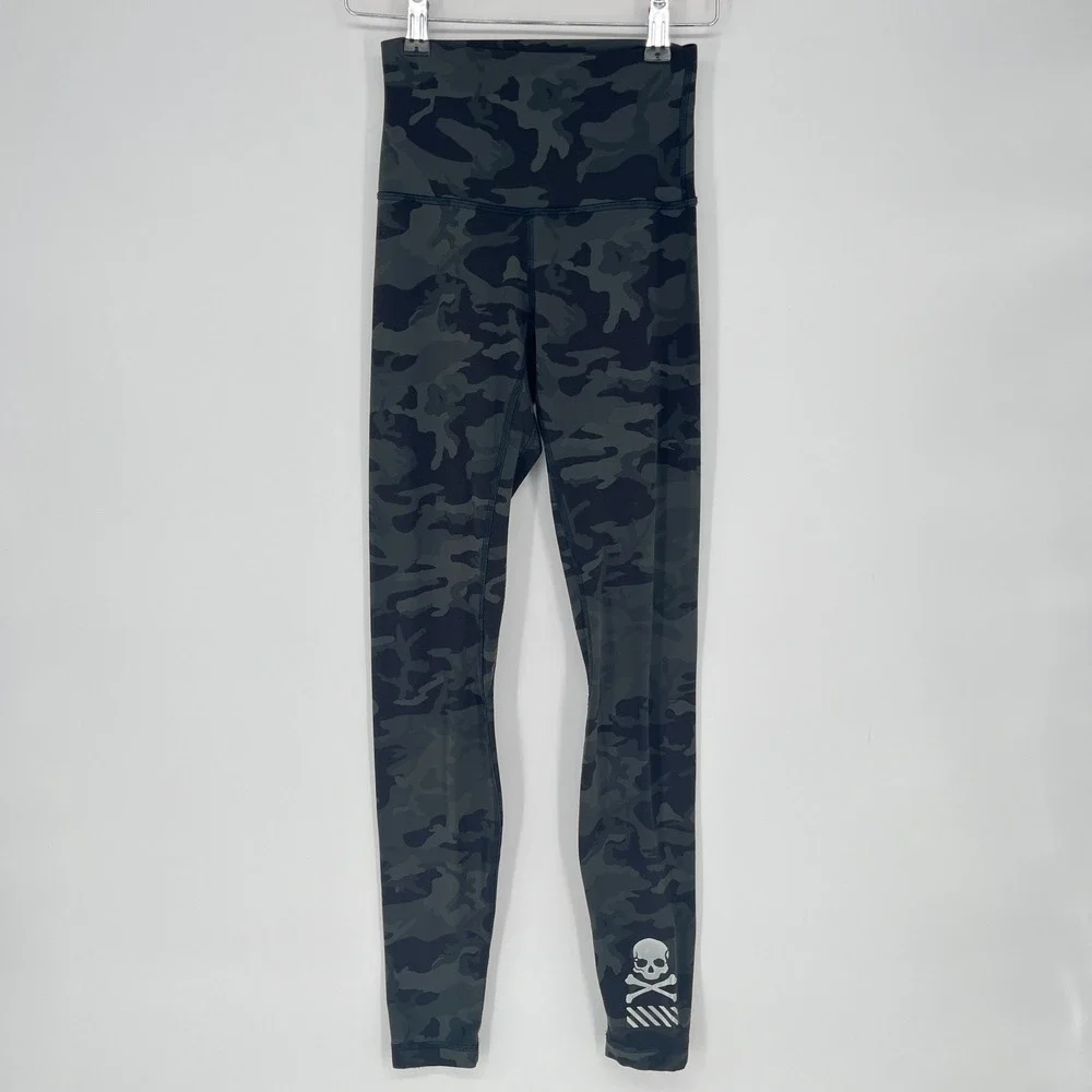 Lululemon Align High Rise Leggings Camo Green Black Yoga Athletic Pants Womens 2